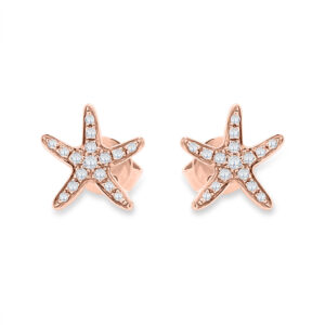 Diamond Starfish Stud Earrings