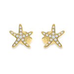Diamond Starfish Stud Earrings