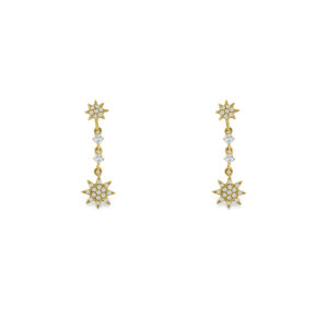 Dangling Diamond Starburst Earrings
