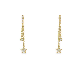 Dangling Diamond Star Earrings