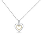 Two-Tone Diamond Heart Pendant