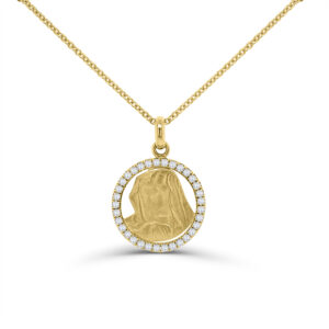 Diamond Mother Mary Pendant