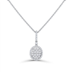 Oval Diamond Cluster Pendant