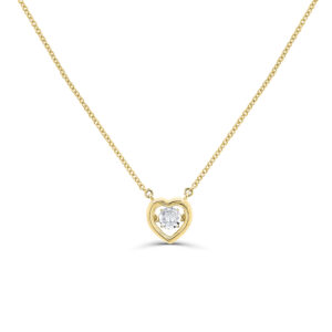 Floating Diamond Heart Necklace