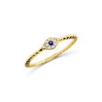 Diamond and Sapphire Evil Eye Ring